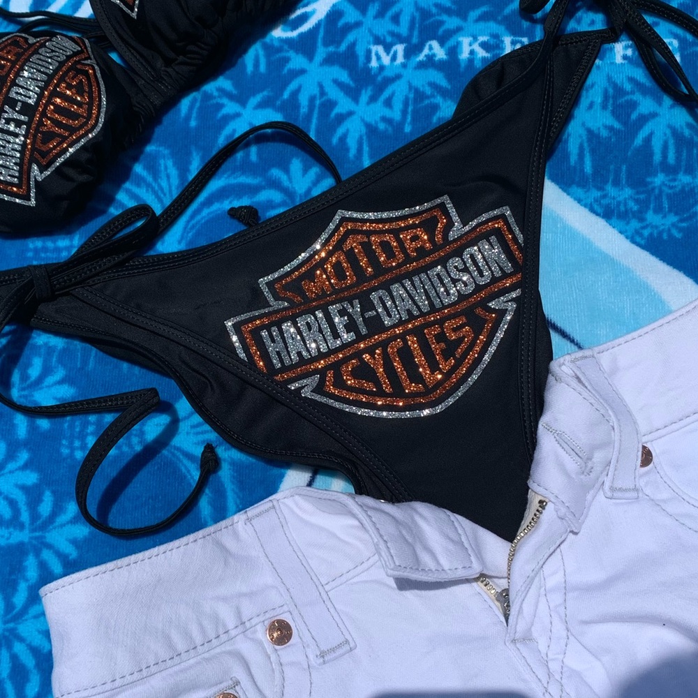 NEW STYLE! Harley Davidson Branded Bikini Bottom